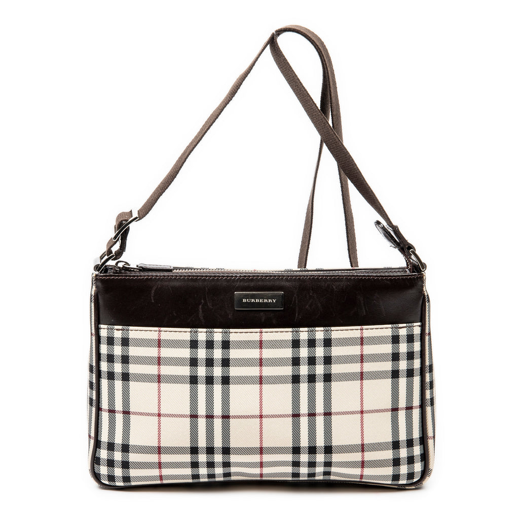 Bandolera con cremallera Lona Nova Check Beige
