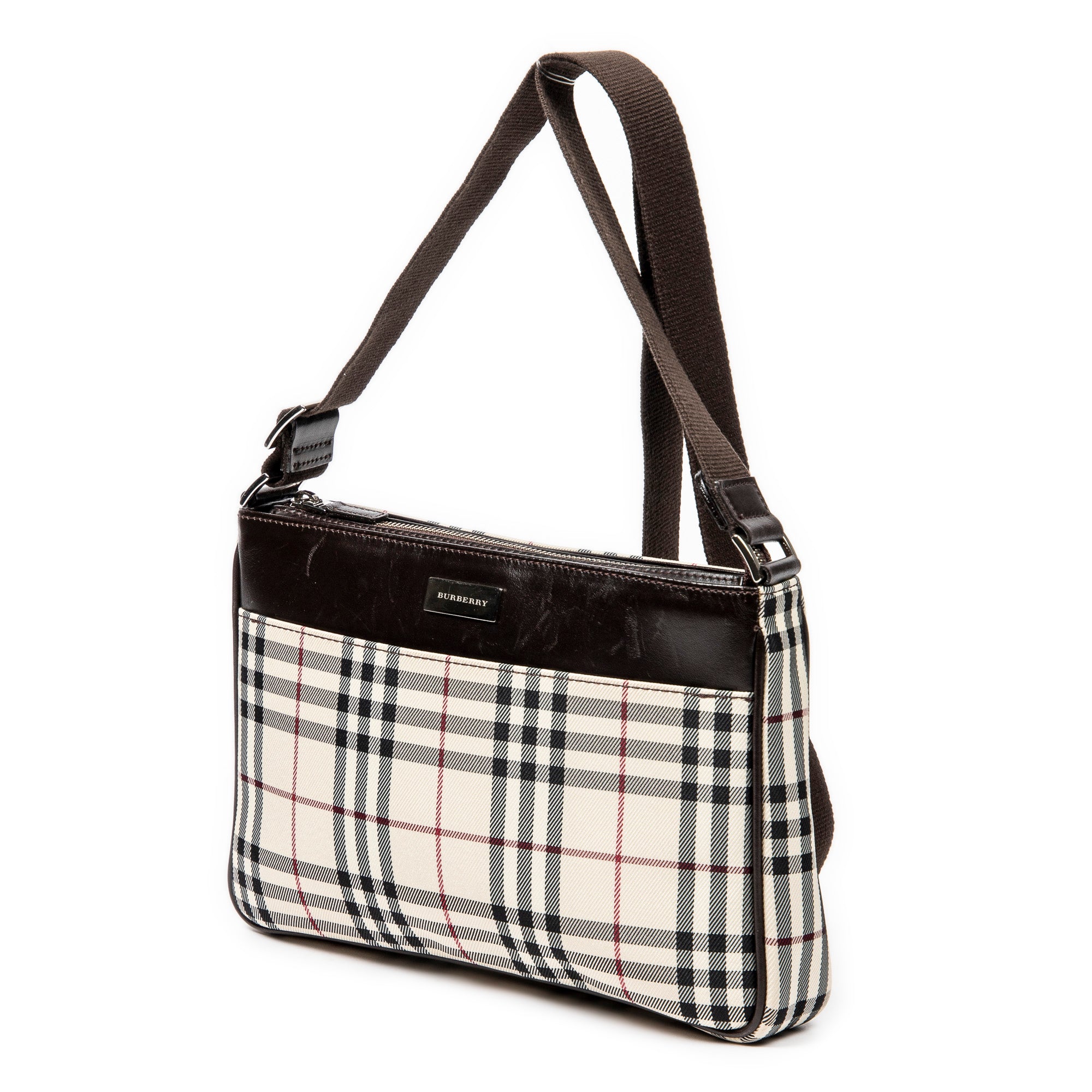 Bandolera con cremallera Lona Nova Check Beige