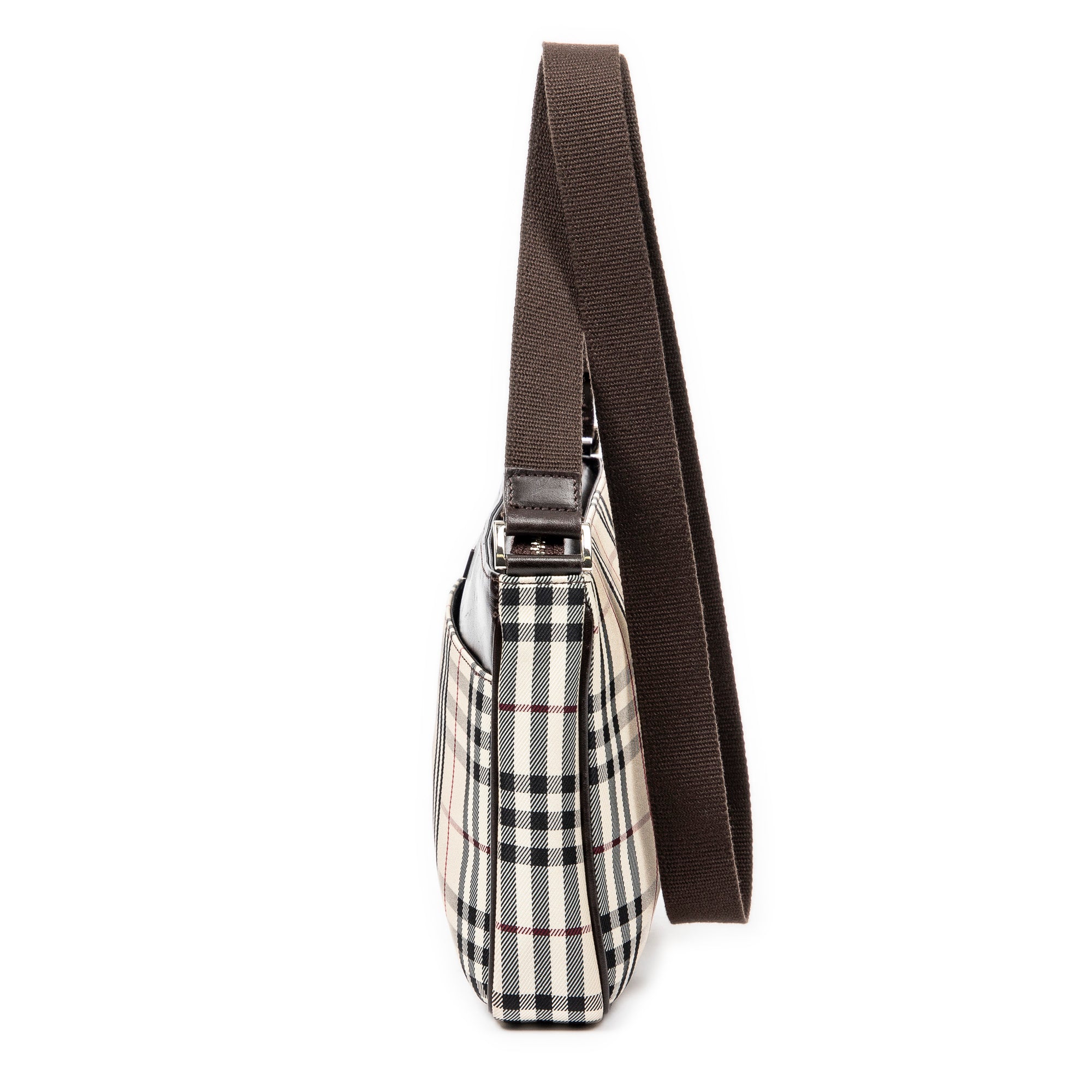 Bandolera con cremallera Lona Nova Check Beige