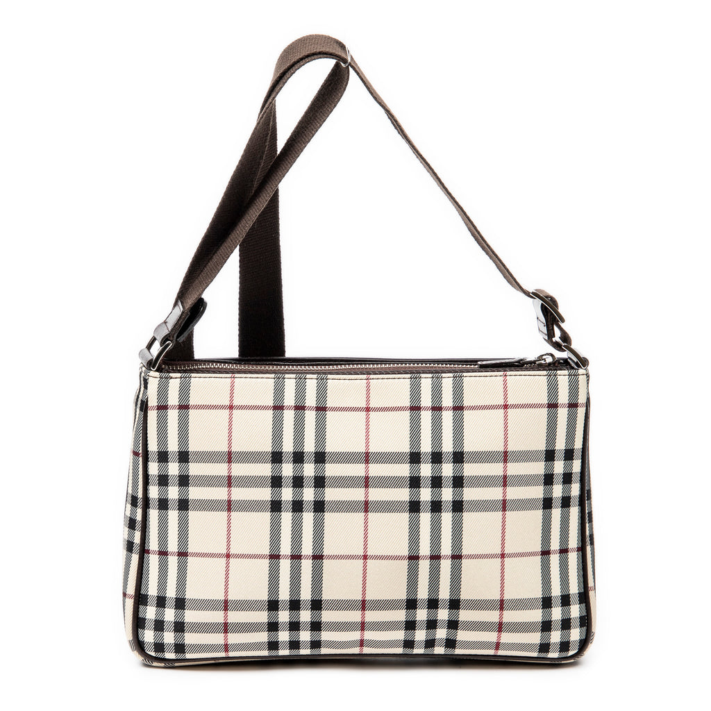 Bandolera con cremallera Lona Nova Check Beige