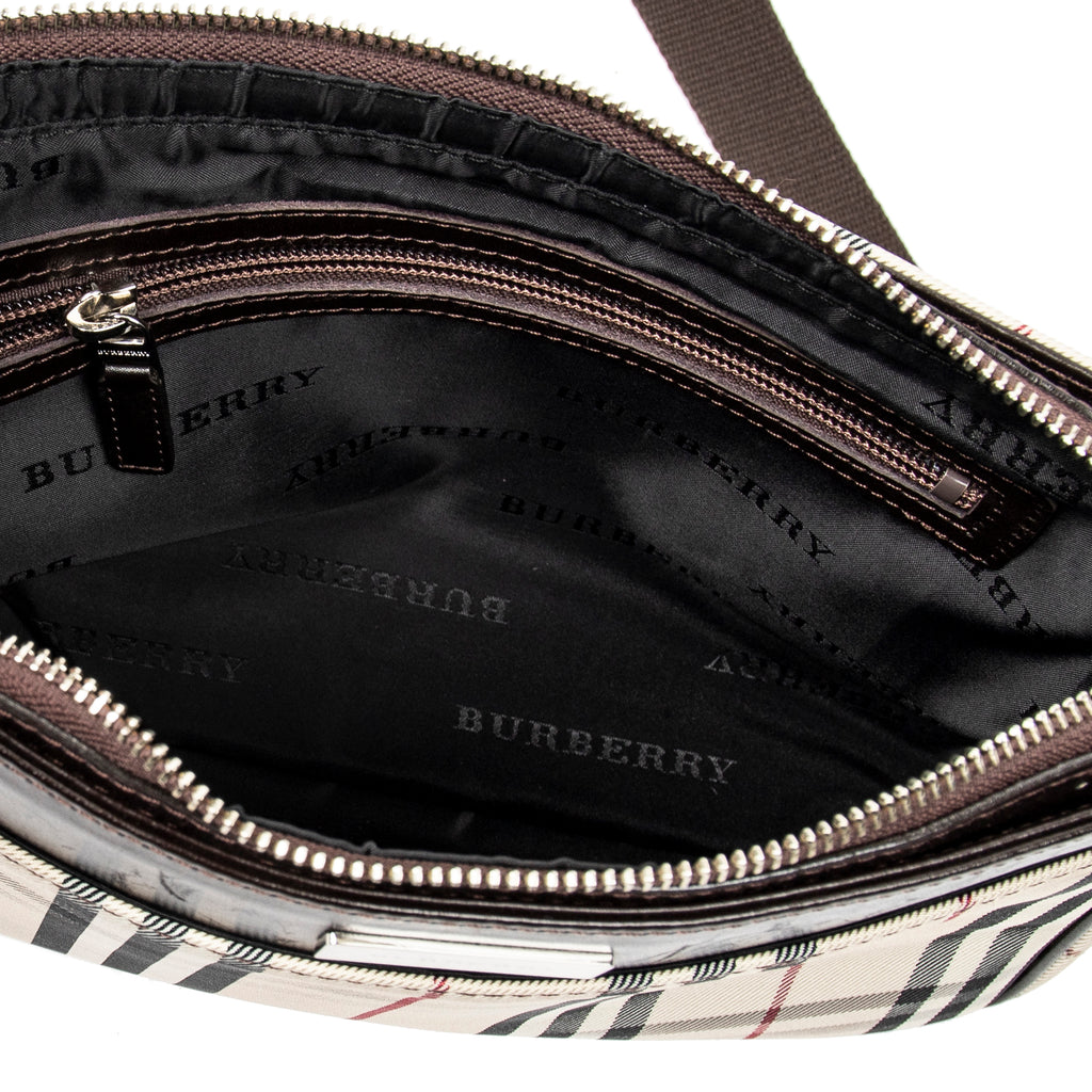 Bandolera con cremallera Lona Nova Check Beige