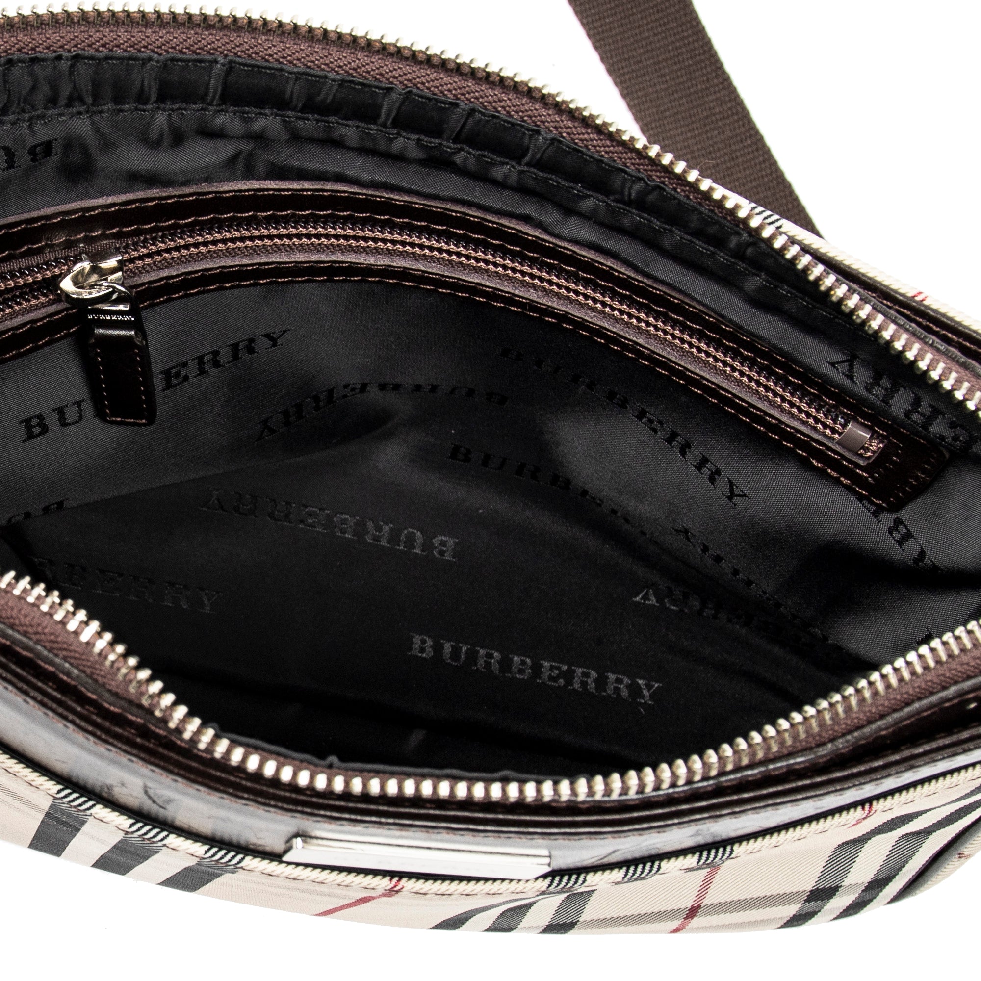 Bandolera con cremallera Lona Nova Check Beige