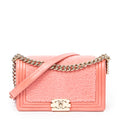 Shoulder Bag Medium Boy Light Pink Shearling Lambskin Leather