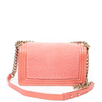 Shoulder Bag Medium Boy Light Pink Shearling Lambskin Leather