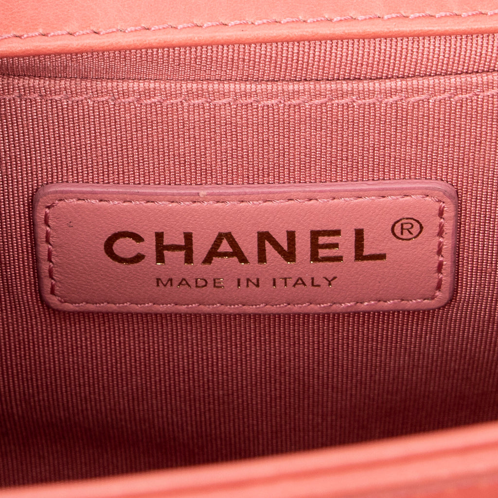 Shoulder Bag Medium Boy Light Pink Shearling Lambskin Leather