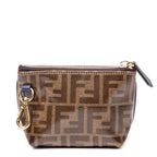 Bolso de mano Fendi x Fila Collab Monedero Zippy Lona recubierta Zucca marrón