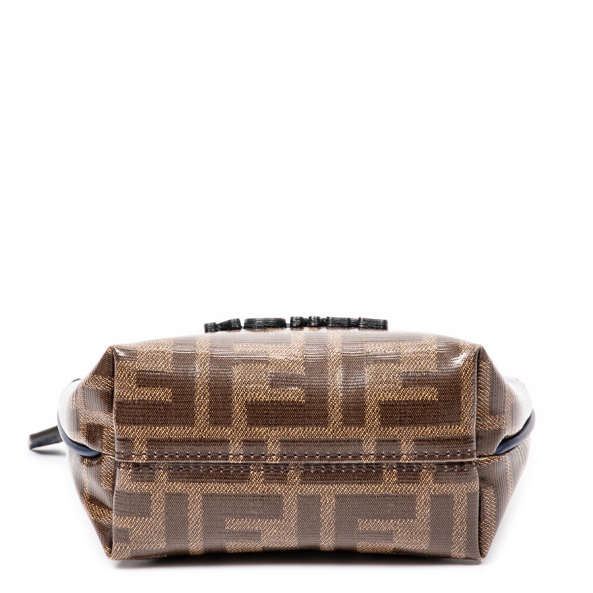 Bolso de mano Fendi x Fila Collab Monedero Zippy Lona recubierta Zucca marrón