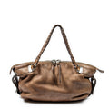 Shoulder Bag Medium Bamboo Bar Tote Brown Grained Leather