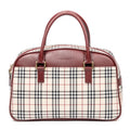Bolso de mano con bolsillo frontal Boston de lona beige Nova Check