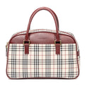 Handbag Front Pocket Boston Beige Nova Check Canvas