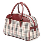 Handbag Front Pocket Boston Beige Nova Check Canvas