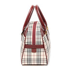 Handbag Front Pocket Boston Beige Nova Check Canvas