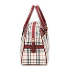 Bolso de mano con bolsillo frontal Boston de lona beige Nova Check