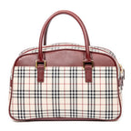Bolso de mano con bolsillo frontal Boston de lona beige Nova Check