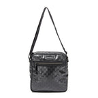 Shoulder Bag Square Zip Messenger Bag Black Guccissima Imprint Coated Canvas