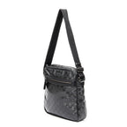Shoulder Bag Square Zip Messenger Bag Black Guccissima Imprint Coated Canvas