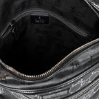 Shoulder Bag Square Zip Messenger Bag Black Guccissima Imprint Coated Canvas