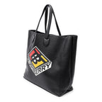 Shoulder Bag Large Kane Logo Tote Black Logo Print Grained Leather
