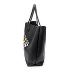 Shoulder Bag Large Kane Logo Tote Black Logo Print Grained Leather