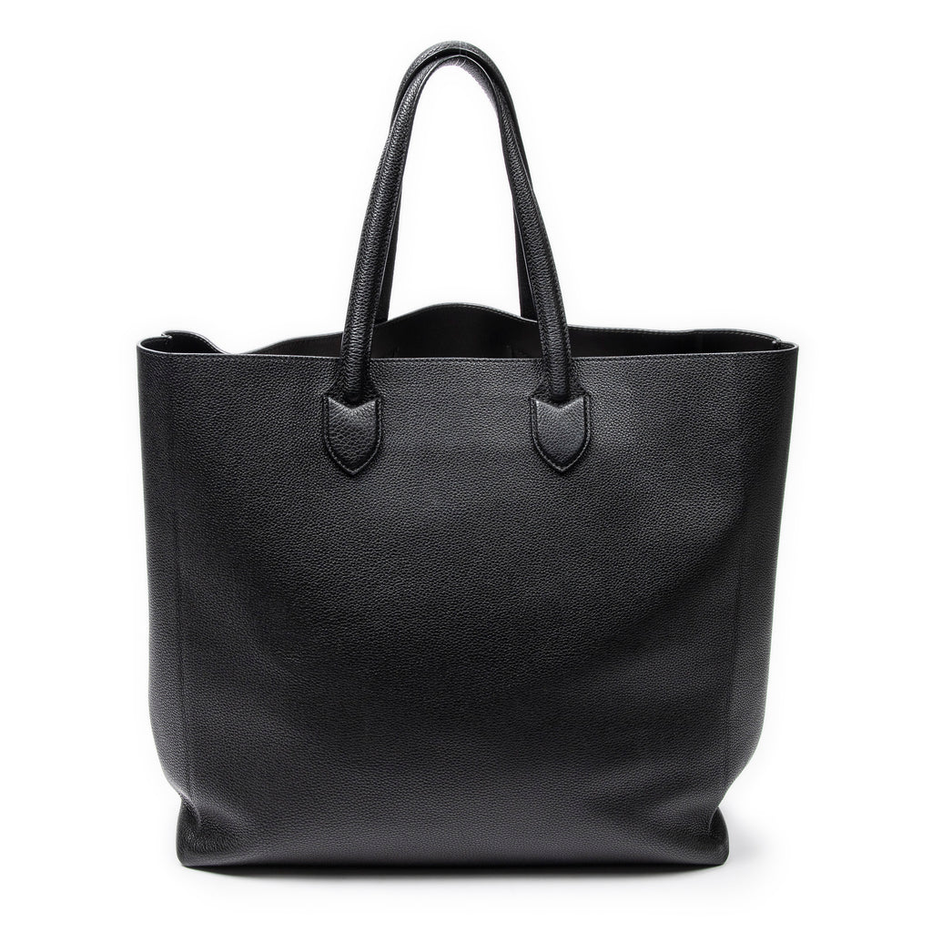 Shoulder Bag Large Kane Logo Tote Black Logo Print Grained Leather