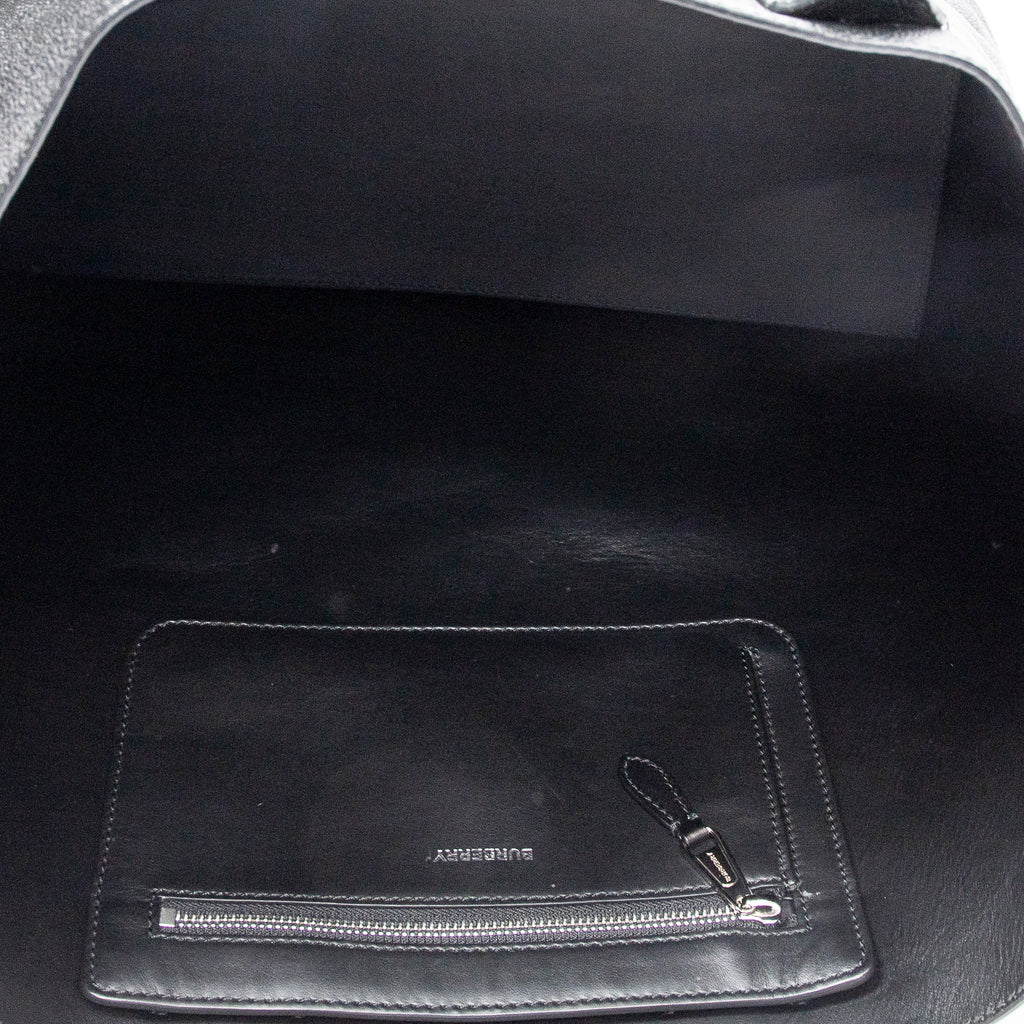 Shoulder Bag Large Kane Logo Tote Black Logo Print Grained Leather