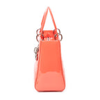 Shoulder Bag Medium Lady Dior Orange Cannage Patent Leather