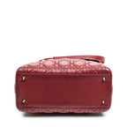 Shoulder Bag Medium Lady Dior Dark Red Cannage Calfskin Leather