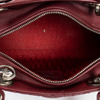 Shoulder Bag Medium Lady Dior Dark Red Cannage Calfskin Leather