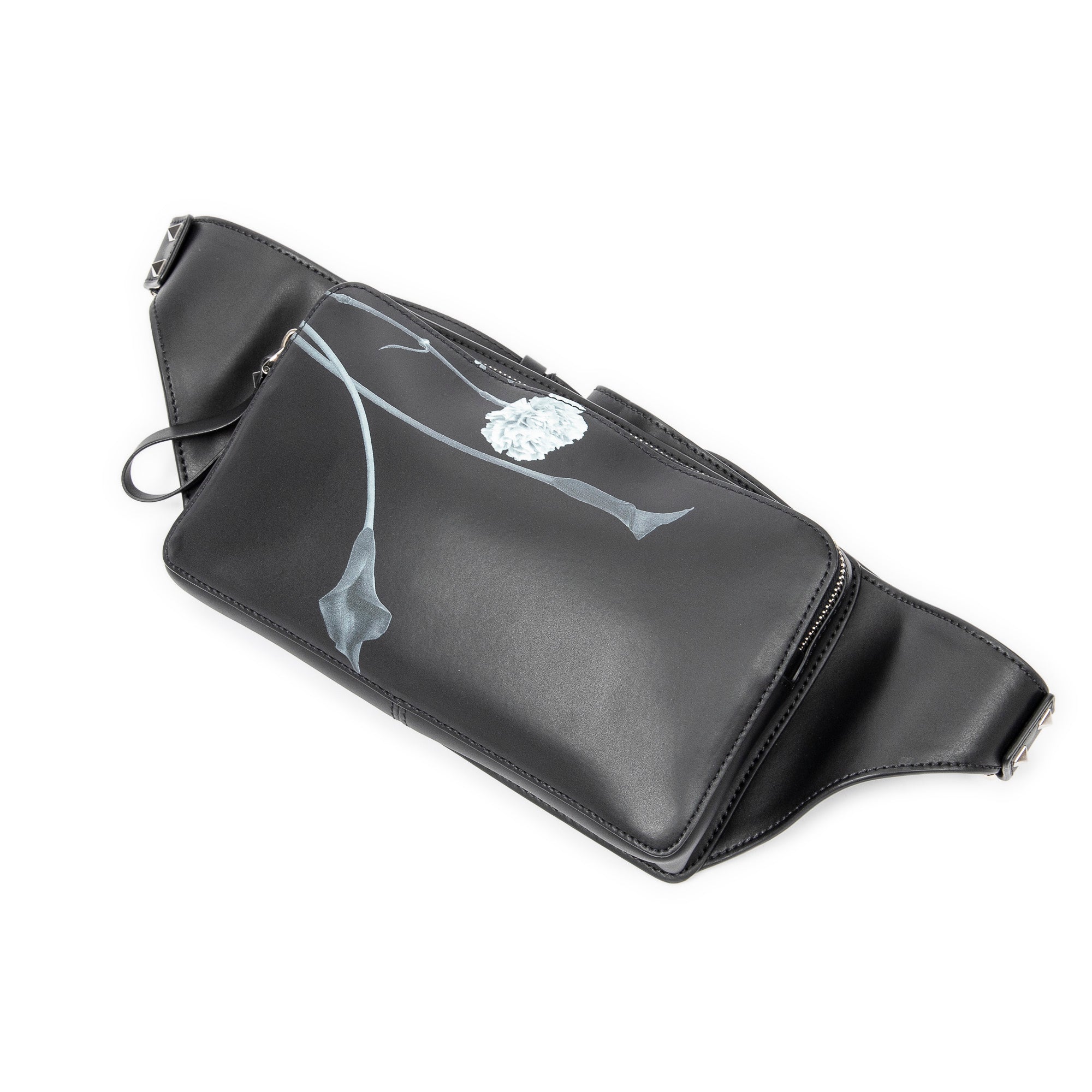 Shoulder Bag Flowersity Belt Bag Black Flowersity Print Leather