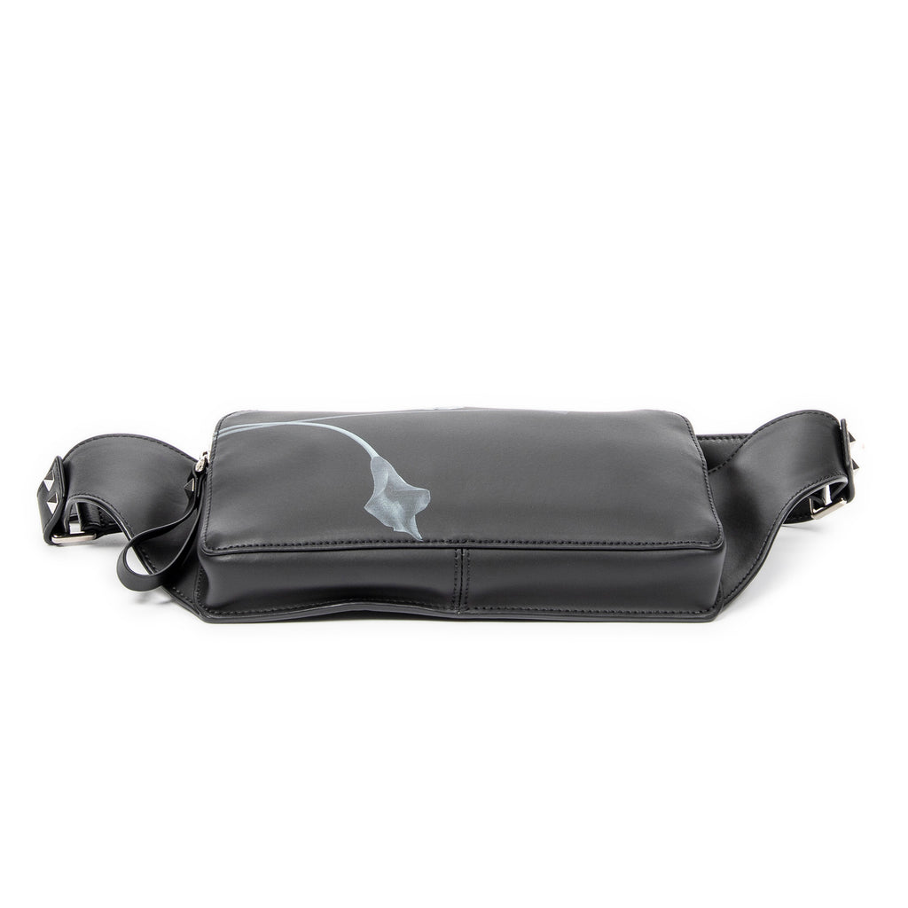 Shoulder Bag Flowersity Belt Bag Black Flowersity Print Leather