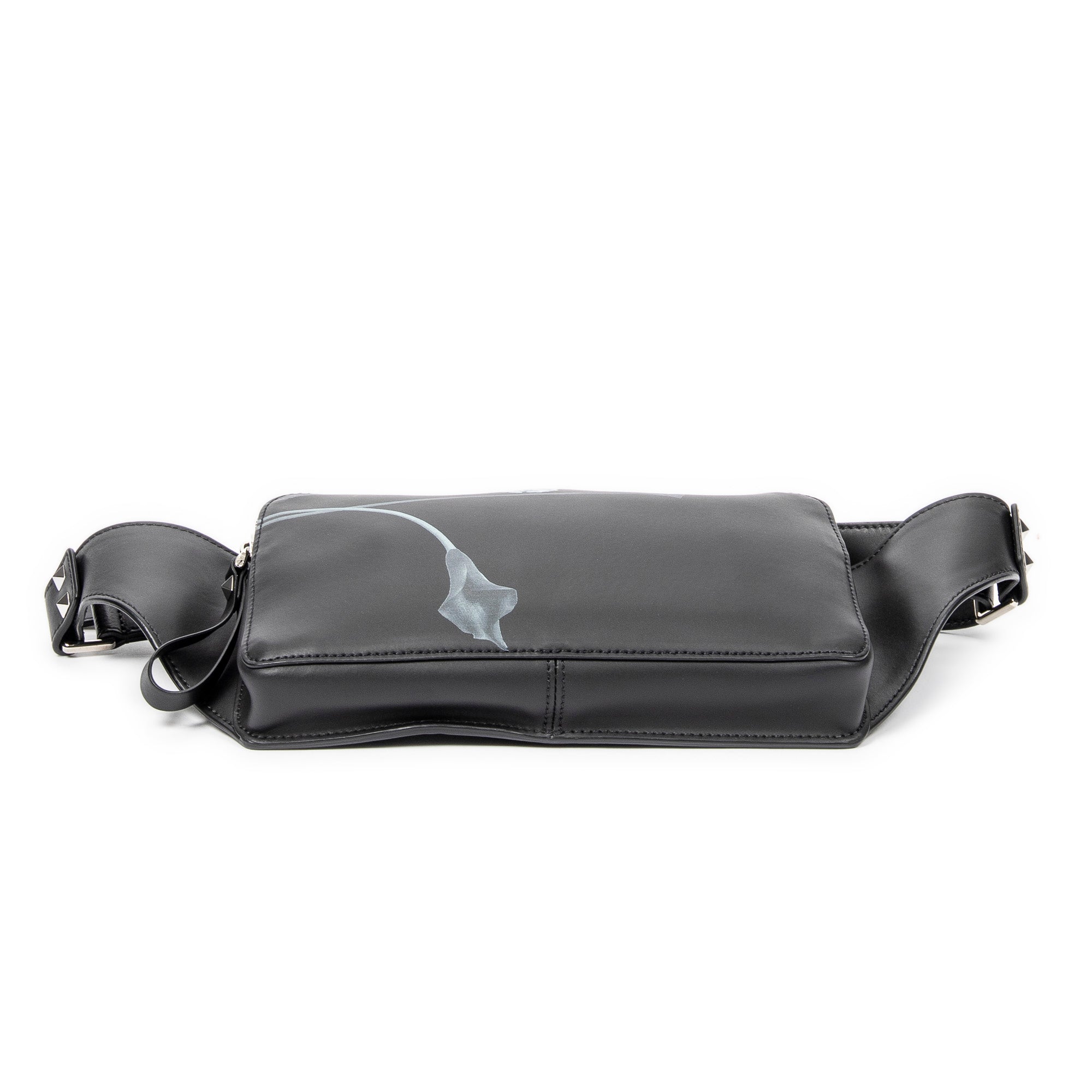 Shoulder Bag Flowersity Belt Bag Black Flowersity Print Leather
