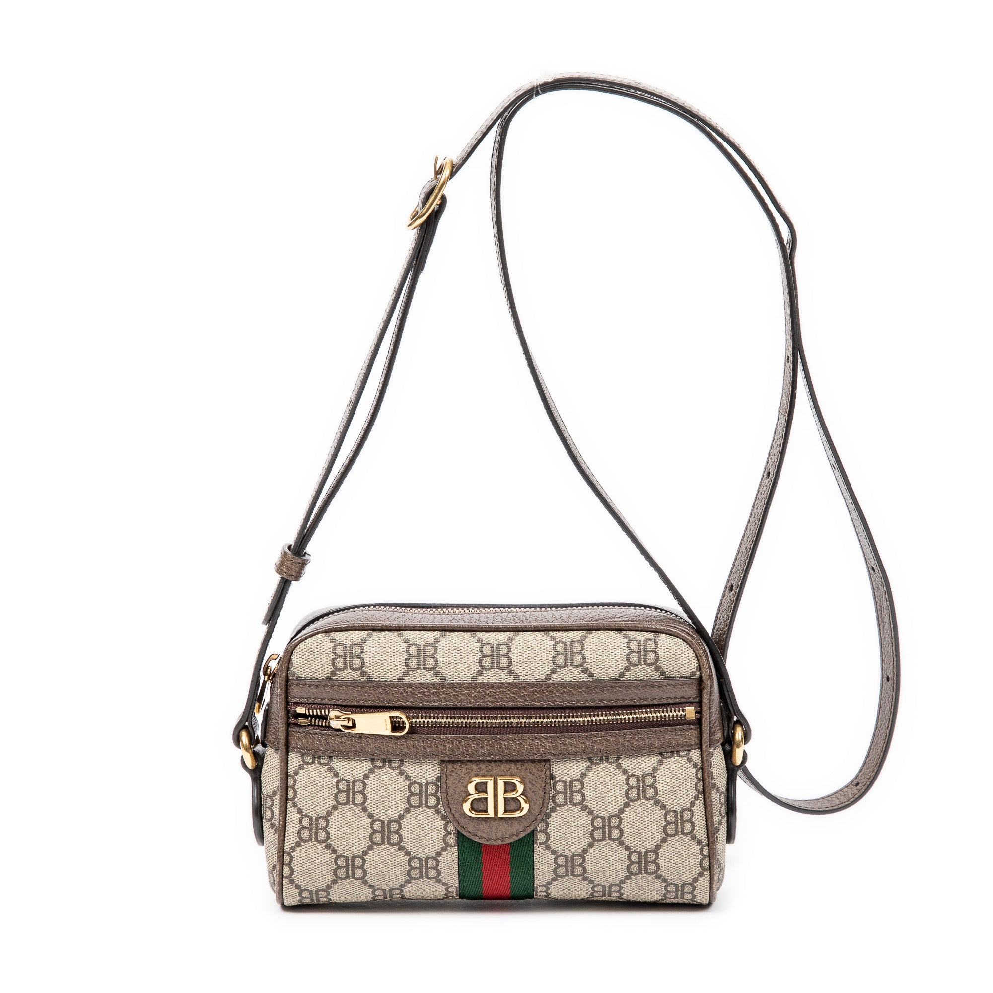 Shoulder Bag Ltd. Ed. 1961 Gucci x Balenciaga The Hacker Project Camera Bag Brown BB Supreme Coated Canvas