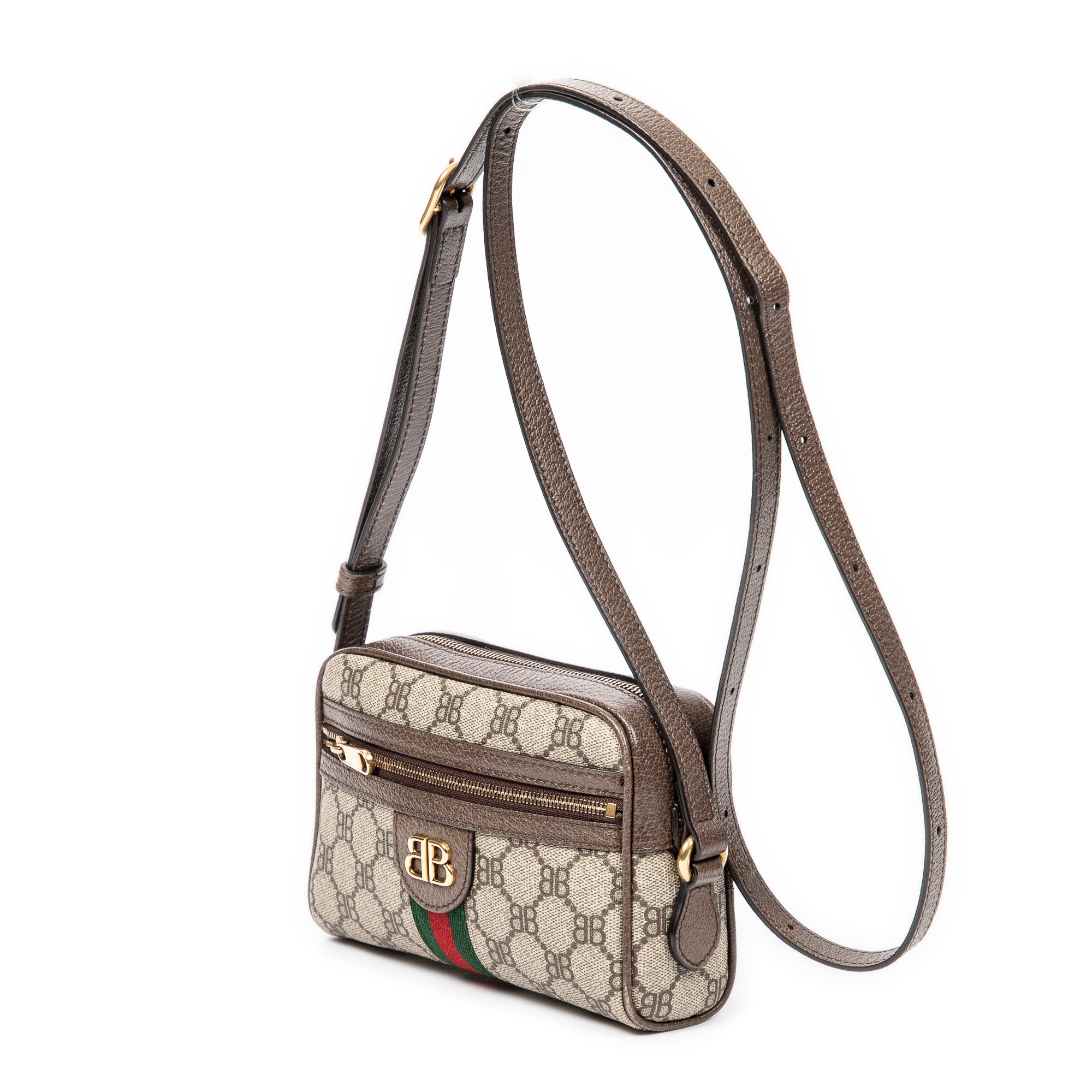 Shoulder Bag Ltd. Ed. 1961 Gucci x Balenciaga The Hacker Project Camera Bag Brown BB Supreme Coated Canvas