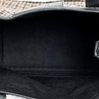 Shoulder Bag Small Navy Cabas Brown Wool Canvas