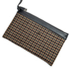 Shoulder Bag Small Navy Cabas Brown Wool Canvas