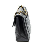 Shoulder Bag Classic Maxi Jumbo XL Flap Black Quilted Lambskin Leather