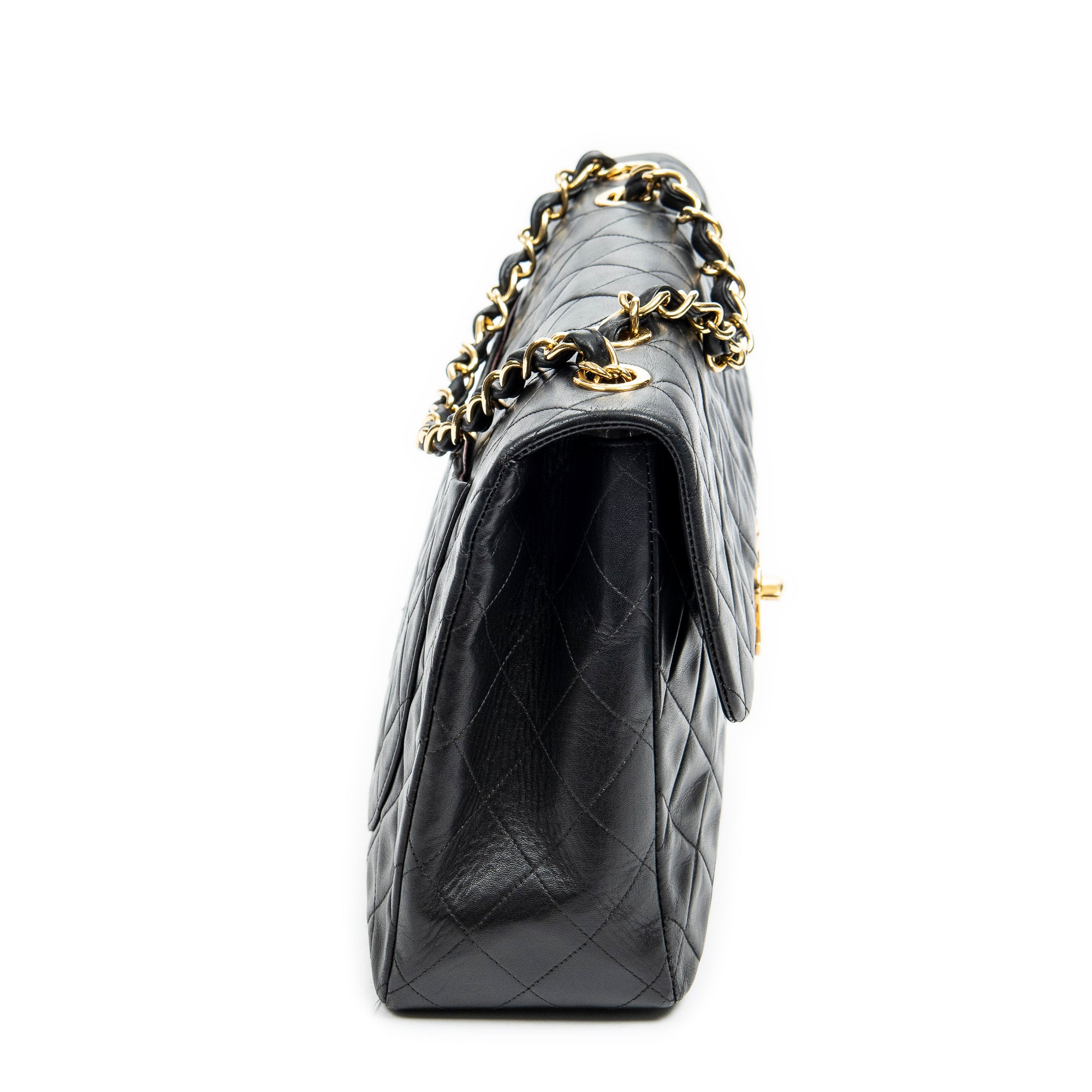 Shoulder Bag Classic Maxi Jumbo XL Flap Black Quilted Lambskin Leather