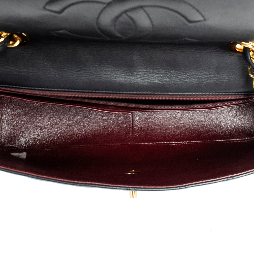 Shoulder Bag Classic Maxi Jumbo XL Flap Black Quilted Lambskin Leather