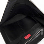 Handbag VLTN Studs Document Case Black Logo Print Smooth Leather
