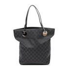 Shoulder Bag Eclipse Bucket Tote Black Monogrammed Canvas