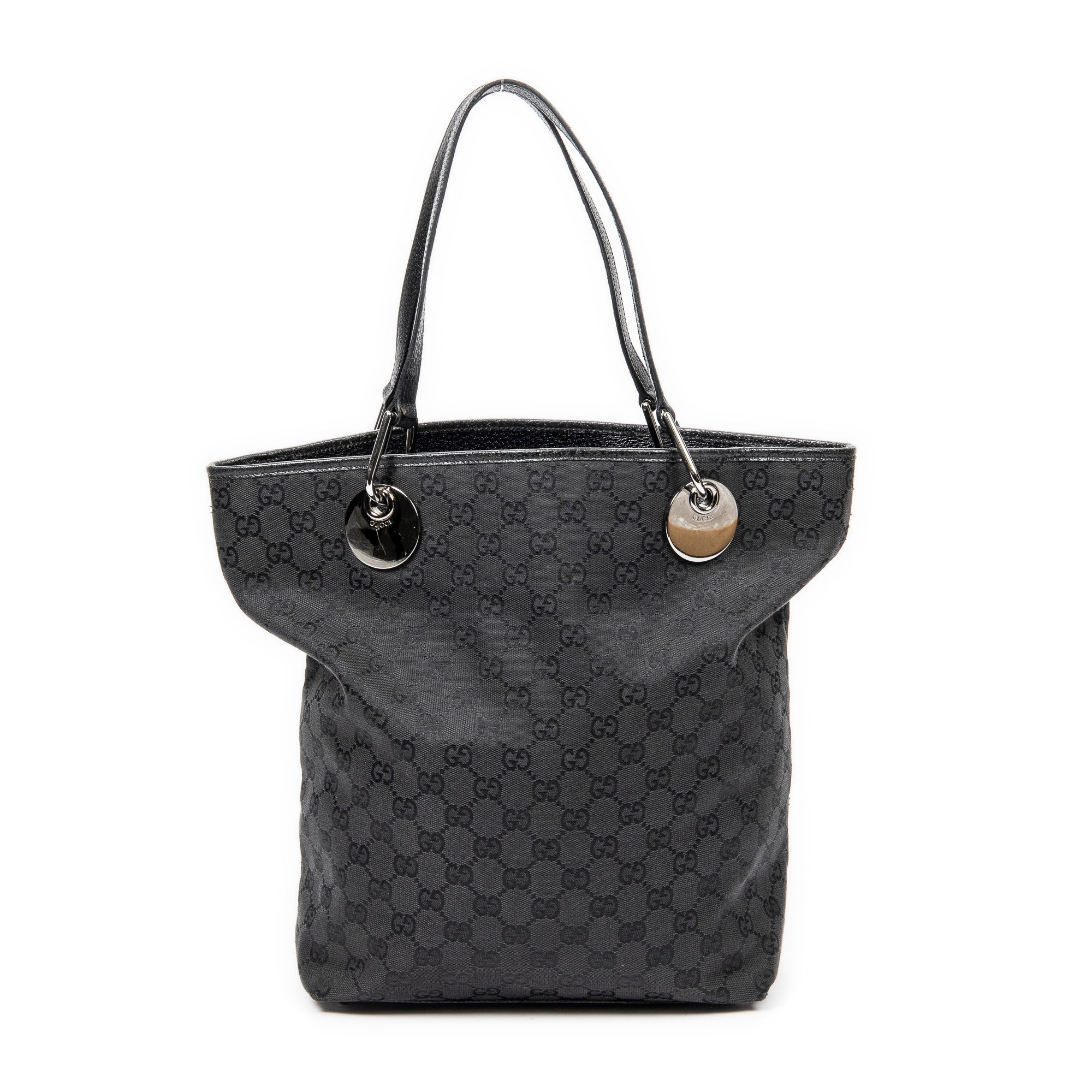 Shoulder Bag Eclipse Bucket Tote Black Monogrammed Canvas