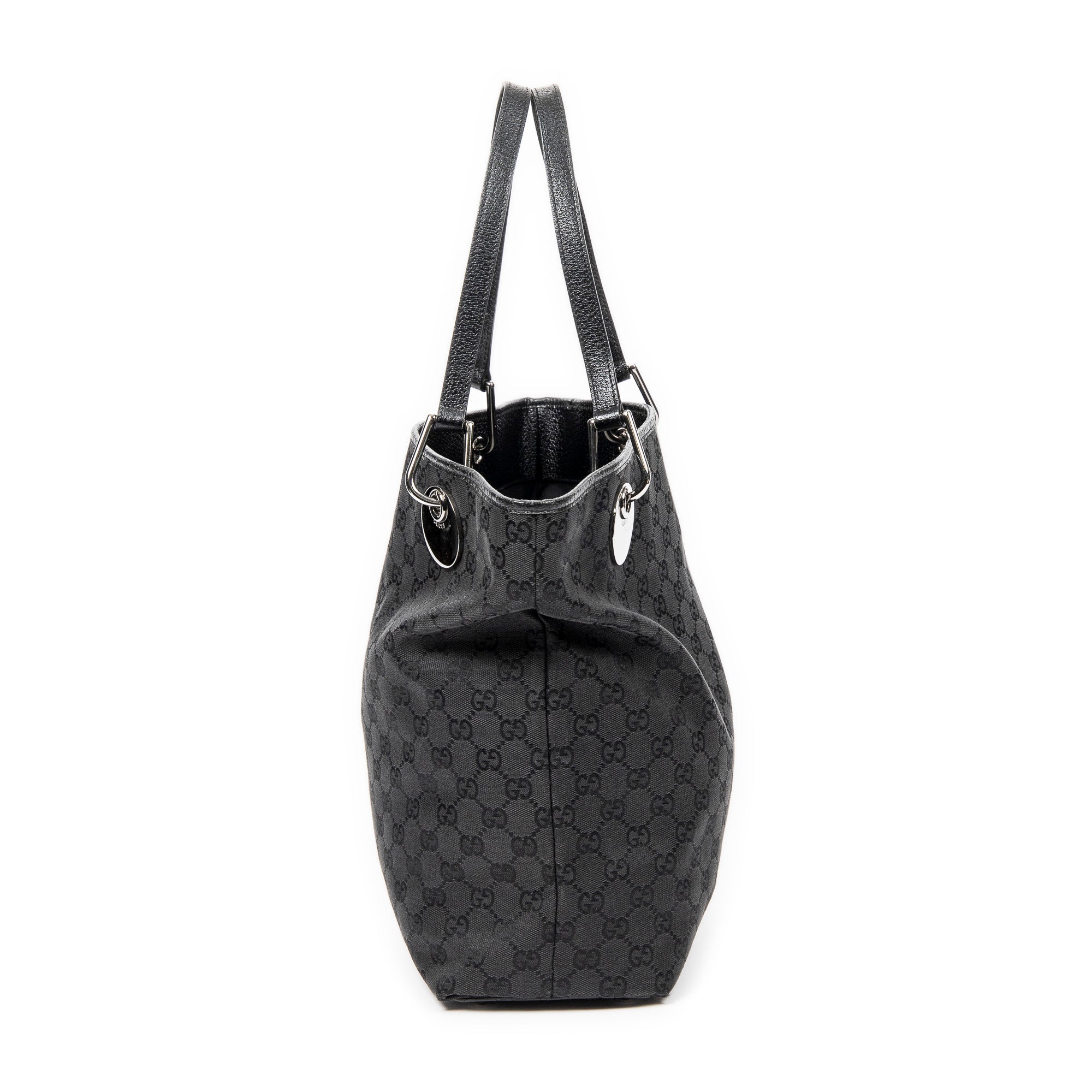Shoulder Bag Eclipse Bucket Tote Black Monogrammed Canvas