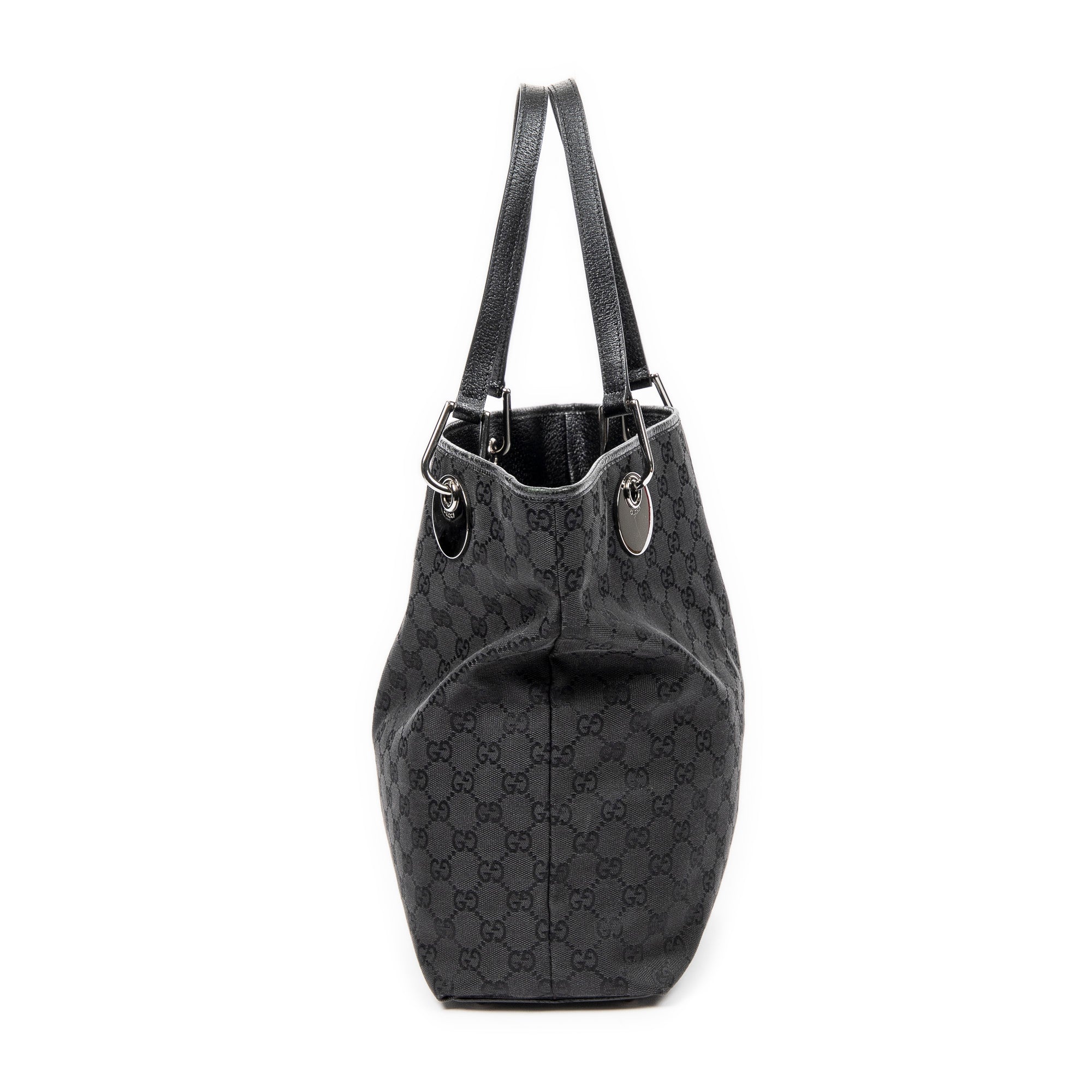 Shoulder Bag Eclipse Bucket Tote Black Monogrammed Canvas