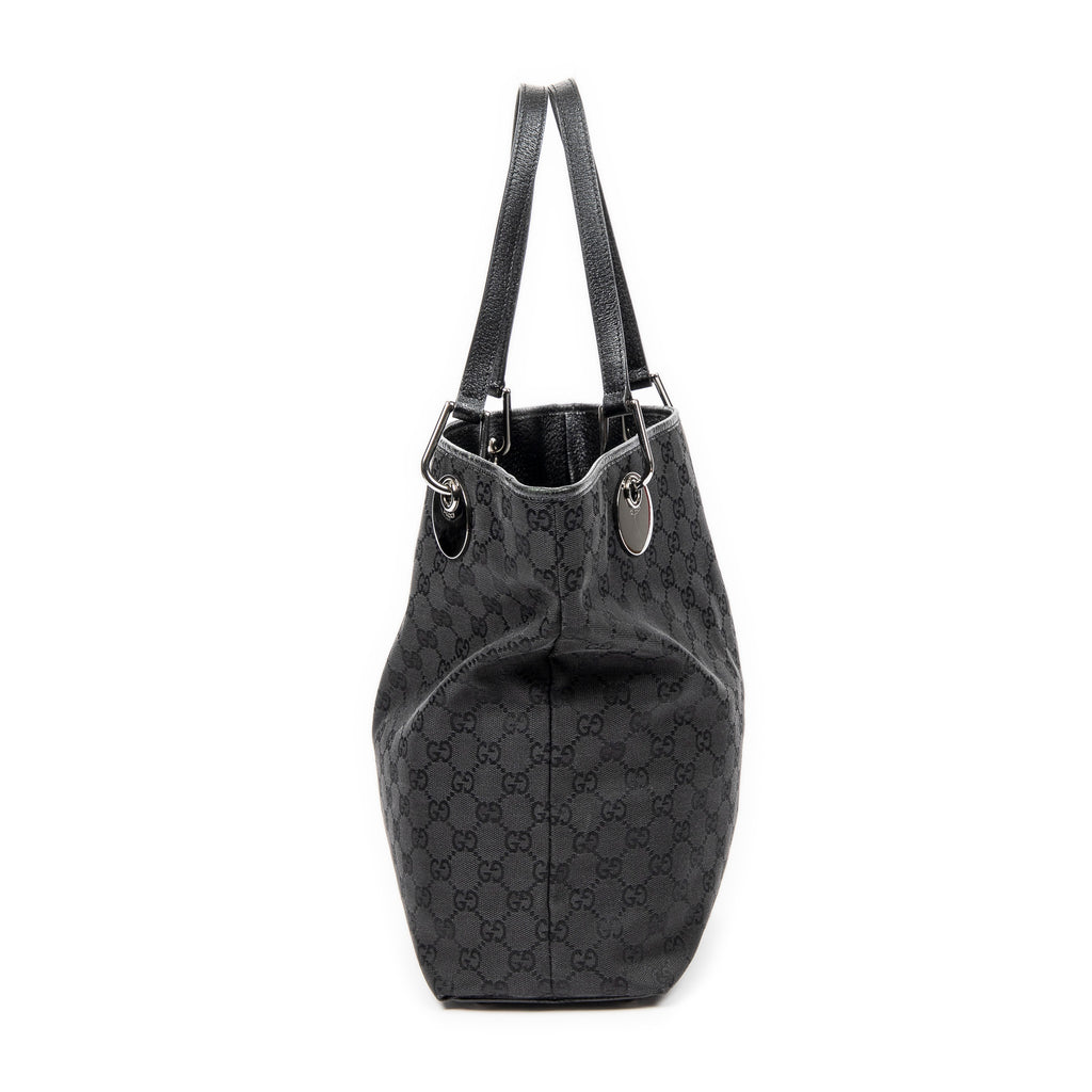 Shoulder Bag Eclipse Bucket Tote Black Monogrammed Canvas