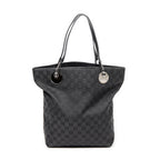 Shoulder Bag Eclipse Bucket Tote Black Monogrammed Canvas