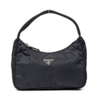 Handbag Vintage Mini Zip Hobo Black Nylon Canvas