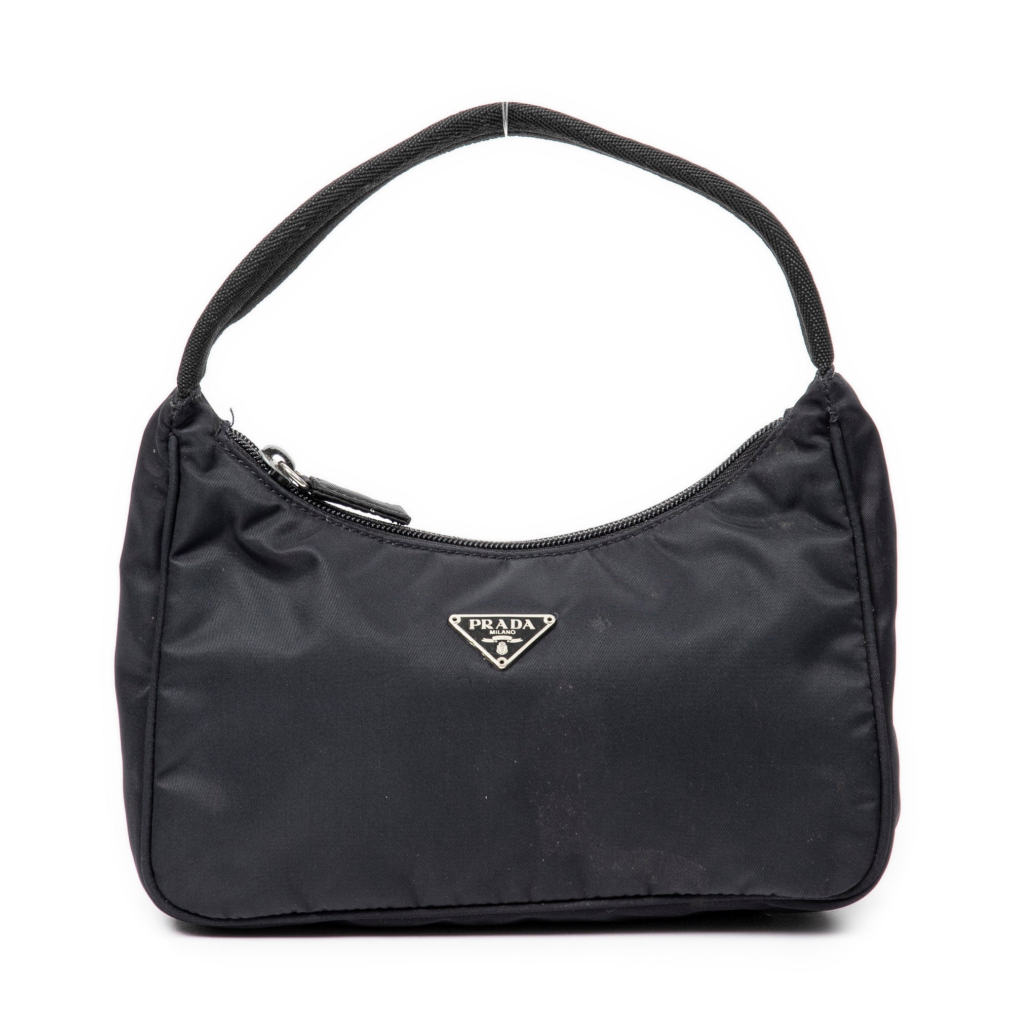 Handbag Vintage Mini Zip Hobo Black Nylon Canvas