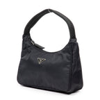 Handbag Vintage Mini Zip Hobo Black Nylon Canvas