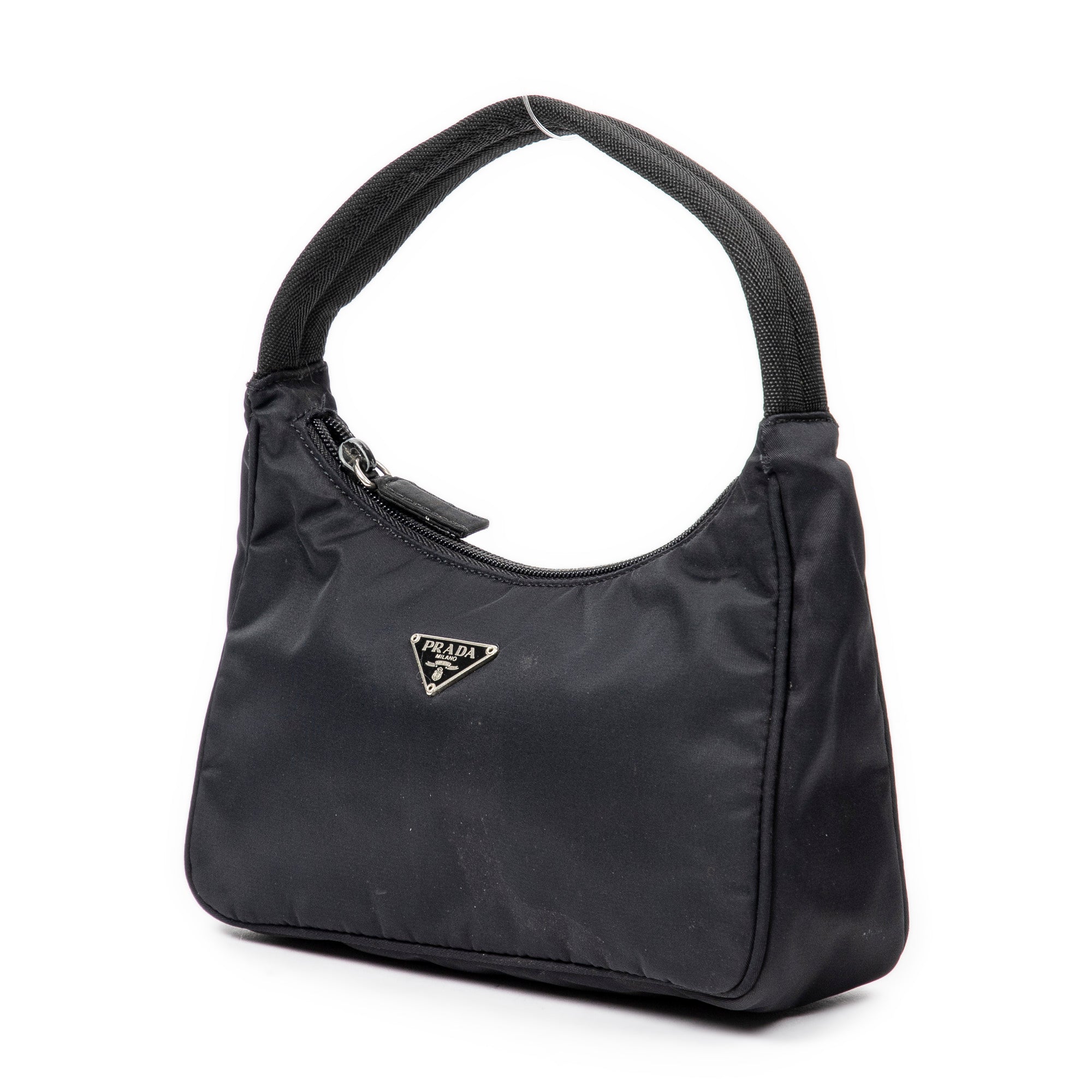 Handbag Vintage Mini Zip Hobo Black Nylon Canvas