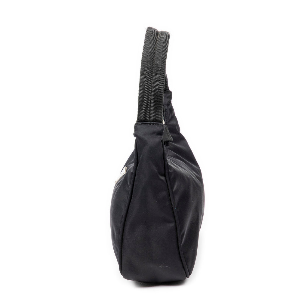 Handbag Vintage Mini Zip Hobo Black Nylon Canvas